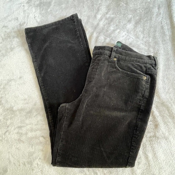 Ralph Lauren Jeans Co Womens Corduroy Pants 10 Black High Waist Boot Cut Classic - Picture 1 of 5